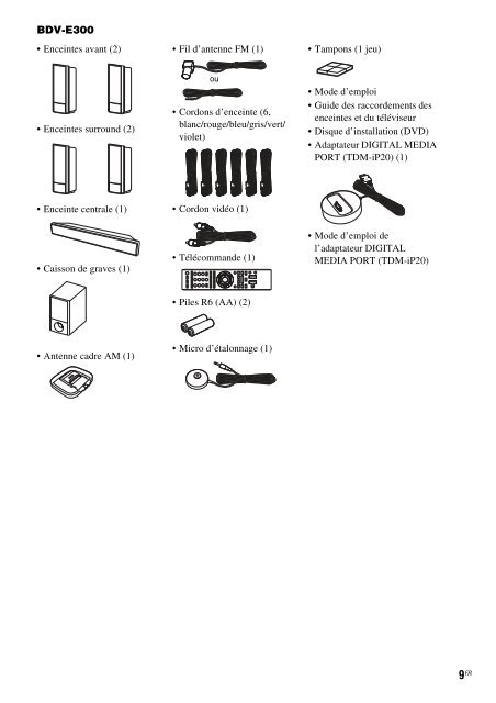 Sony BDV-E300 - BDV-E300 Istruzioni per l'uso Francese