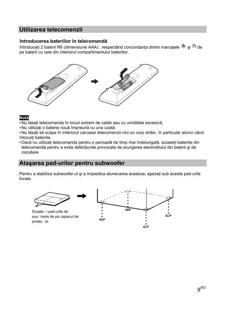 Sony BDV-E300 - BDV-E300 Istruzioni per l'uso Rumeno