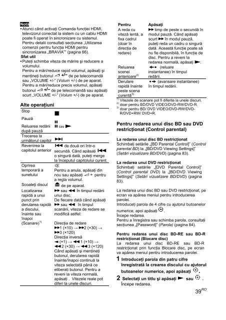 Sony BDV-E300 - BDV-E300 Istruzioni per l'uso Rumeno