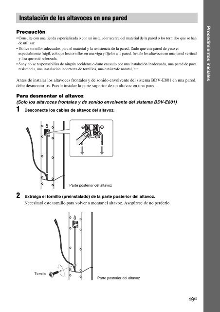 Sony BDV-E300 - BDV-E300 Istruzioni per l'uso Spagnolo