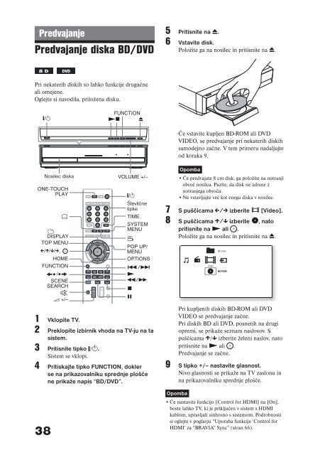 Sony BDV-E300 - BDV-E300 Istruzioni per l'uso Sloveno