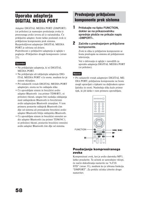 Sony BDV-E300 - BDV-E300 Istruzioni per l'uso Sloveno