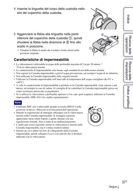 Sony HDR-AS30VR - HDR-AS30VR Guide pratique Italien