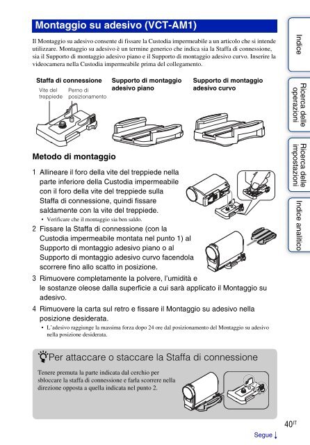 Sony HDR-AS30VR - HDR-AS30VR Guide pratique Italien