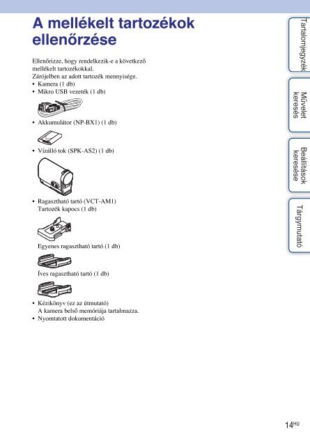 Sony HDR-AS30VR - HDR-AS30VR Guide pratique Hongrois