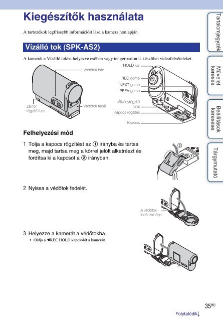 Sony HDR-AS30VR - HDR-AS30VR Guide pratique Hongrois