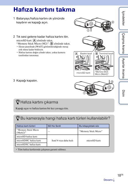 Sony HDR-AS30VR - HDR-AS30VR Guide pratique Turc