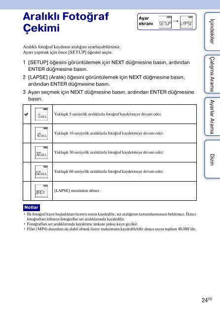 Sony HDR-AS30VR - HDR-AS30VR Guide pratique Turc