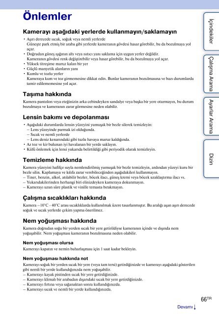 Sony HDR-AS30VR - HDR-AS30VR Guide pratique Turc