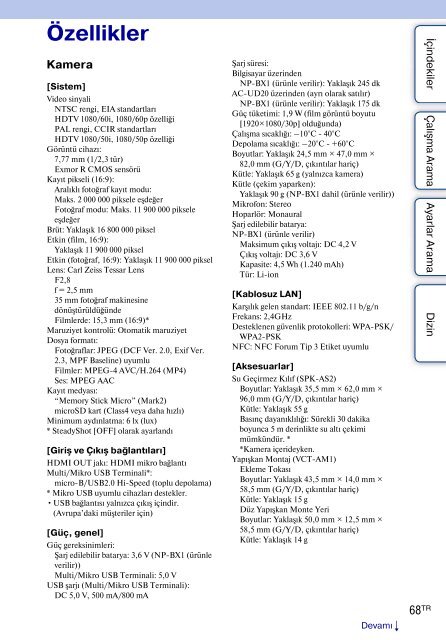 Sony HDR-AS30VR - HDR-AS30VR Guide pratique Turc