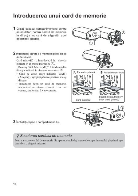 Sony HDR-AS30VR - HDR-AS30VR Guide pratique Roumain