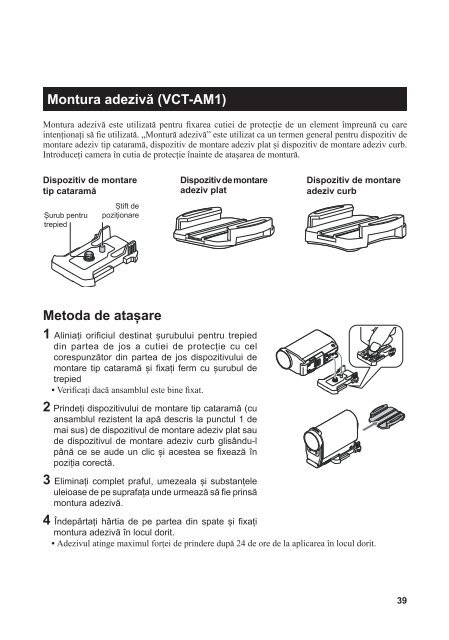 Sony HDR-AS30VR - HDR-AS30VR Guide pratique Roumain