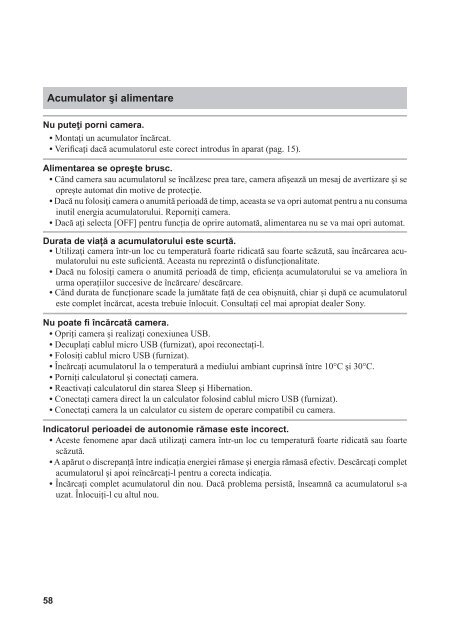 Sony HDR-AS30VR - HDR-AS30VR Guide pratique Roumain