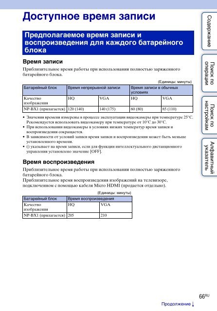 Sony HDR-AS30VR - HDR-AS30VR Guide pratique Russe