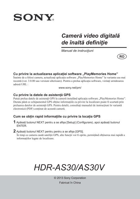 Sony HDR-AS30VR - HDR-AS30VR D&eacute;pliant Roumain