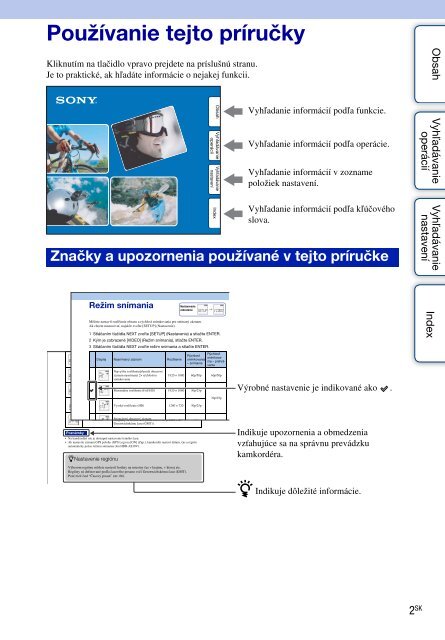 Sony HDR-AS30VR - HDR-AS30VR Guide pratique Slovaque