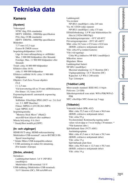 Sony HDR-AS30VR - HDR-AS30VR Guide pratique Su&eacute;dois