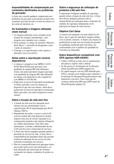 Sony HDR-AS30VR - HDR-AS30VR Guide pratique Portugais