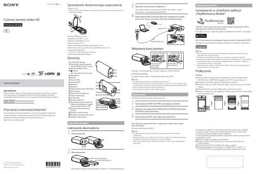 Sony HDR-AS30VR - HDR-AS30VR Mode d'emploi Polonais