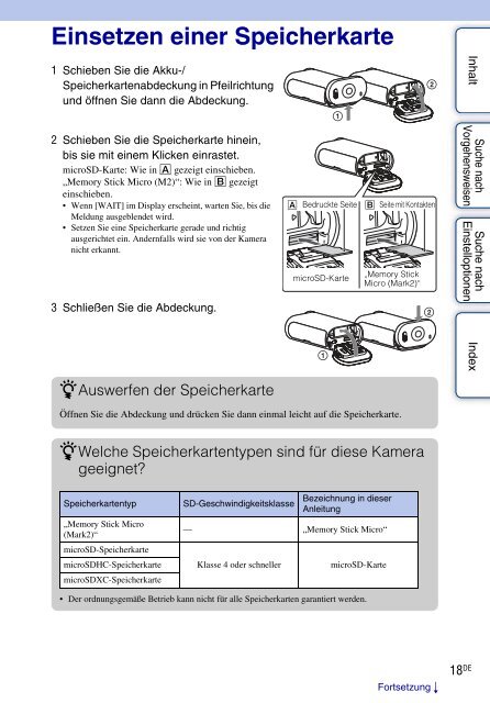 Sony HDR-AS30VR - HDR-AS30VR Guide pratique Allemand