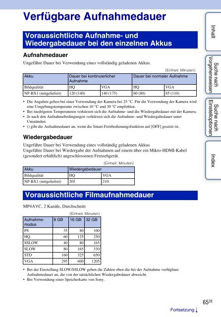 Sony HDR-AS30VR - HDR-AS30VR Guide pratique Allemand