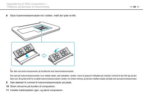 Sony VPCYB3Q1R - VPCYB3Q1R Mode d'emploi Danois