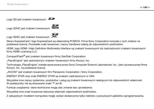 Sony VPCYB3Q1R - VPCYB3Q1R Mode d'emploi Polonais