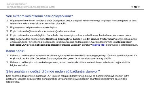 Sony VPCYB3Q1R - VPCYB3Q1R Mode d'emploi Turc