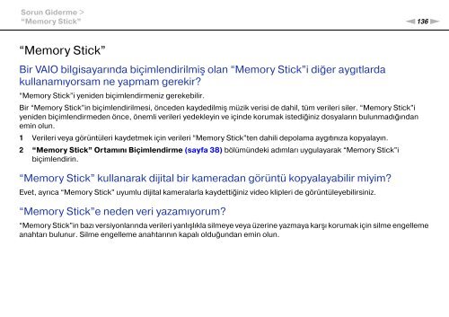 Sony VPCYB3Q1R - VPCYB3Q1R Mode d'emploi Turc