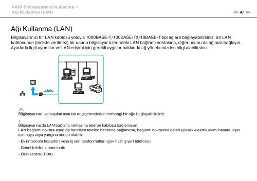 Sony VPCYB3Q1R - VPCYB3Q1R Mode d'emploi Turc