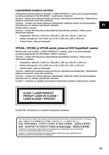 Sony VPCYB3Q1R - VPCYB3Q1R Documents de garantie Danois