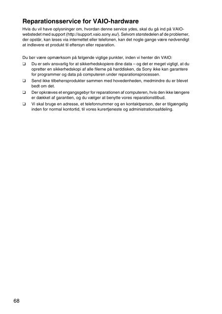 Sony VPCYB3Q1R - VPCYB3Q1R Documents de garantie Finlandais