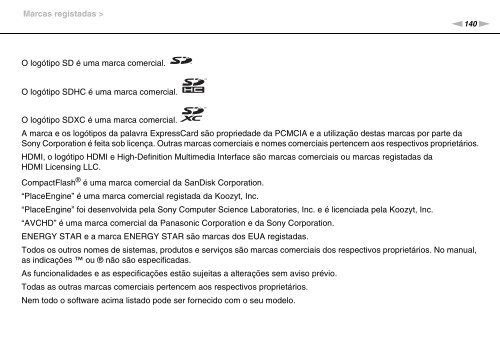 Sony VPCYB3Q1R - VPCYB3Q1R Mode d'emploi Portugais