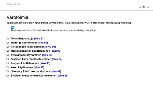 Sony VPCYB3Q1R - VPCYB3Q1R Mode d'emploi Finlandais