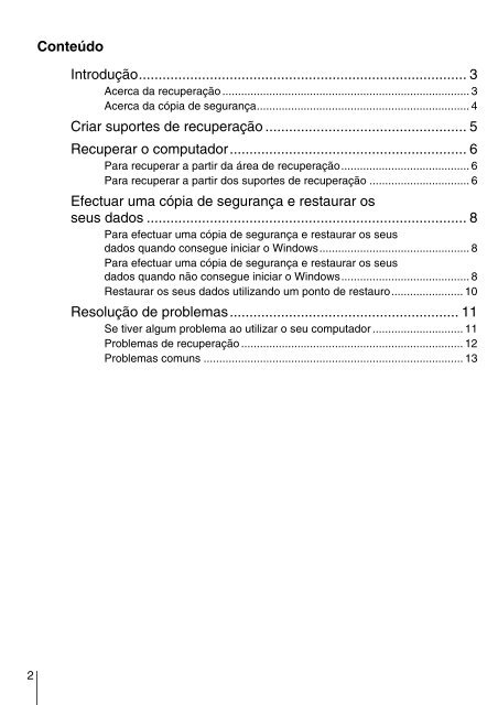 Sony VPCYB3Q1R - VPCYB3Q1R Guide de d&eacute;pannage Portugais