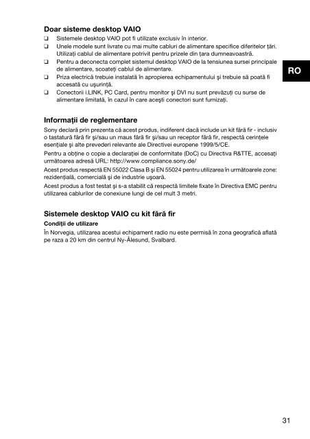 Sony VPCYB3Q1R - VPCYB3Q1R Documents de garantie Polonais