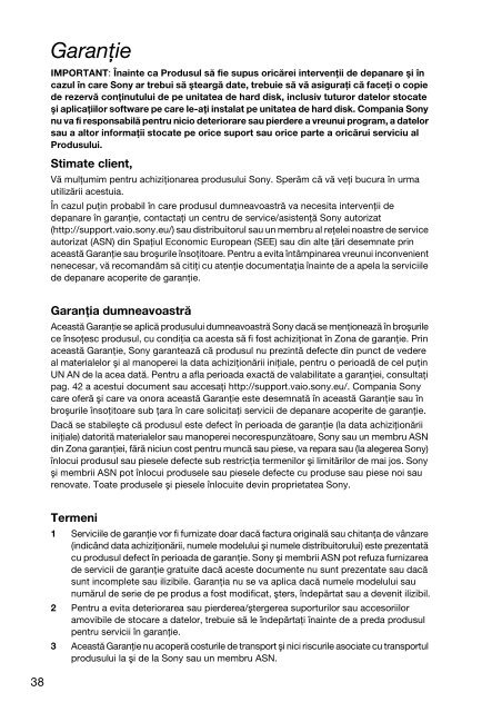 Sony VPCYB3Q1R - VPCYB3Q1R Documents de garantie Polonais