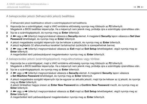 Sony VPCYB3Q1R - VPCYB3Q1R Mode d'emploi Hongrois