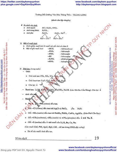 LÝ THUYẾT VÀ TUYỂN TẬP ĐỀ KIỂM TRA MÔN HÓA HỌC LỚP 8 TRƯỜNG BDVH THĂNG TIẾN - THĂNG LONG (2015-2016)