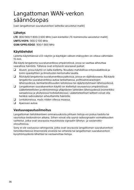 Sony SVF1521Z1E - SVF1521Z1E Documenti garanzia Finlandese