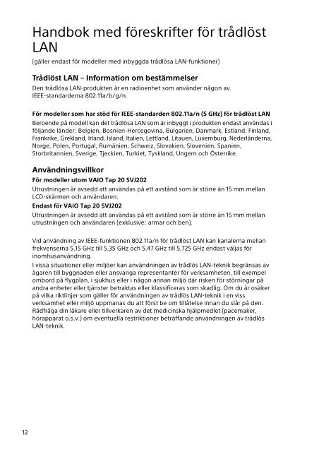 Sony SVF1521Z1E - SVF1521Z1E Documenti garanzia Danese