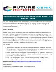 Global Human Machine Interface (HMI) Market: Players to Intensify Competition with Rising Technological Innovations Says Future Generic Reports