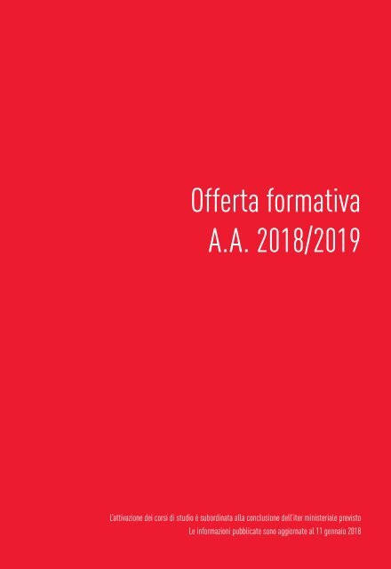 Offerta formativa A.A. 2018/2019 | Campus di Rimini  