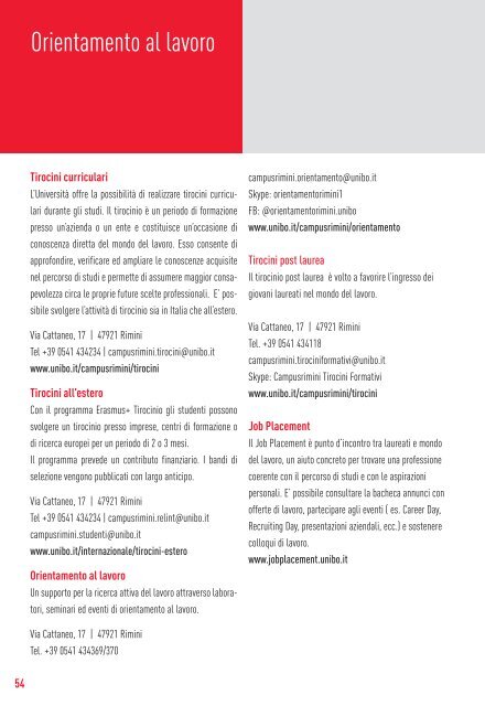 Offerta formativa A.A. 2018/2019 | Campus di Rimini  