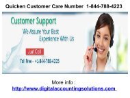 Quicken Customer Care Number  1-844-788-4223