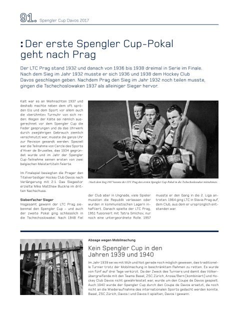91. Spengler Cup Davos - Jahrbuch 2017 (30-er Jahre)