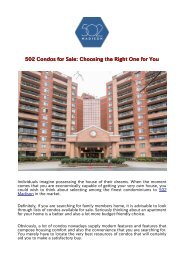 502 Condos for Sale: Choosing the Right One for You