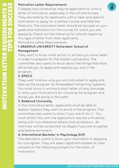 Motivation Letter for University Requirements And Tips for Success