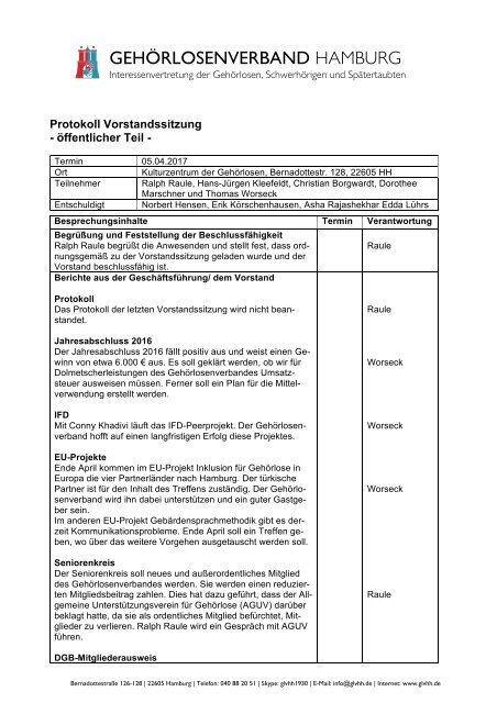 2017-04-05 Protokoll Vorstandssitzung GLVHH - öffentlicher Teil