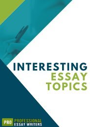 List of Interesting Essay Topics